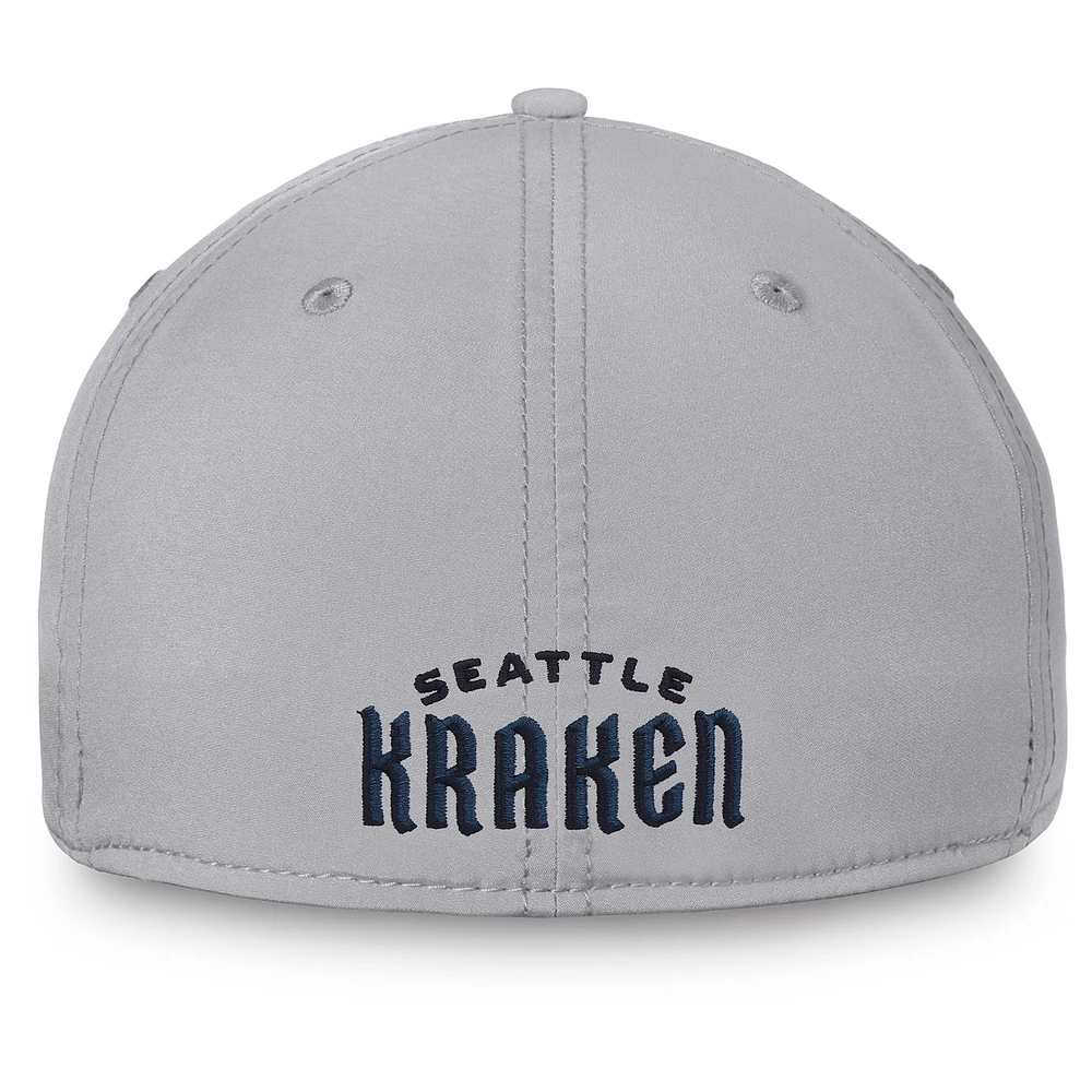 Casquette flexible avec logo secondaire Seattle Kraken gris de marque Fanatics pour hommes