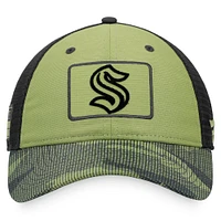 Fanatics pour hommes vert/camouflage Seattle Kraken Military Appréciation Snapback - Chapeau