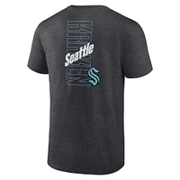 Men's Fanatics Heather Charcoal Seattle Kraken Backbone T-Shirt