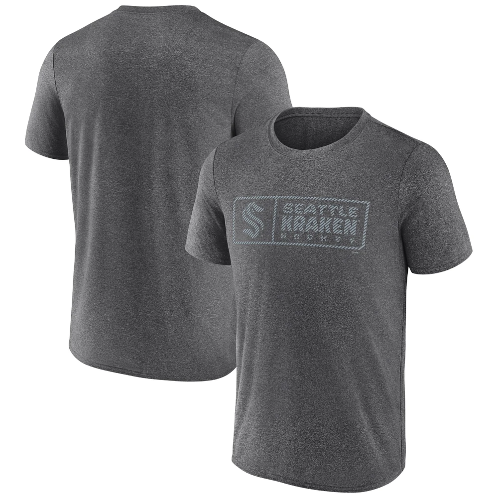 Men's Fanatics Heather Charcoal Seattle Kraken Black Ice Synthetic T-Shirt