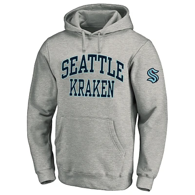 Men's Fanatics Heather Gray Seattle Kraken Big & Tall Fleece Pullover Hoodie