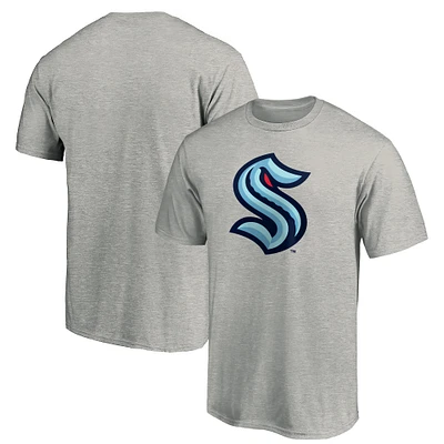 T-shirt avec logo principal Seattle Kraken Fanatics gris chiné pour hommes