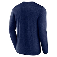 Men's Fanatics Heather Navy Seattle Kraken Transition Long Sleeve T-Shirt