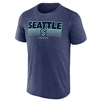 T-shirt de performance fanatiques pour hommes, bleu profond chiné, Seattle Kraken Prodigy