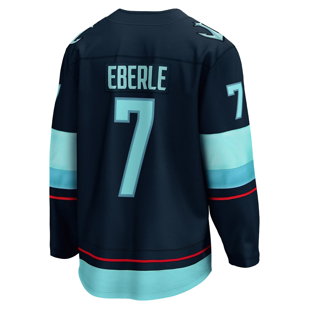 Fanatics Jordan Eberle pour hommes, maillot de joueur échappé à domicile Seattle Kraken, bleu marine