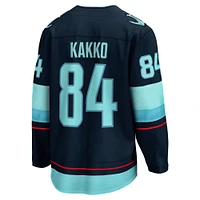 Maillot de joueur échappé à domicile Fanatics Kaapo Kakko Deep Sea bleu Seattle Kraken pour hommes