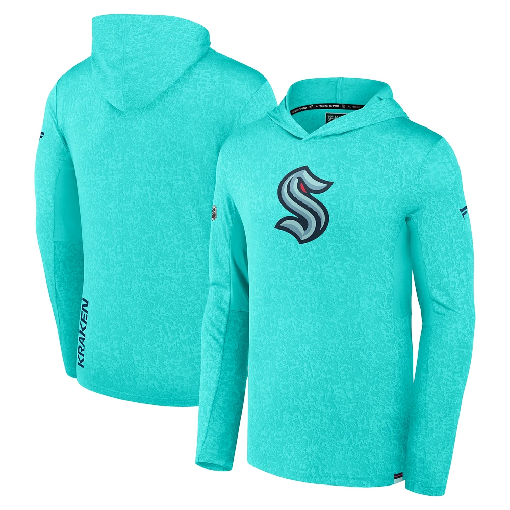 Men's Fanatics Light Blue Seattle Kraken Authentic Pro Lightweight Pullover Hoodie