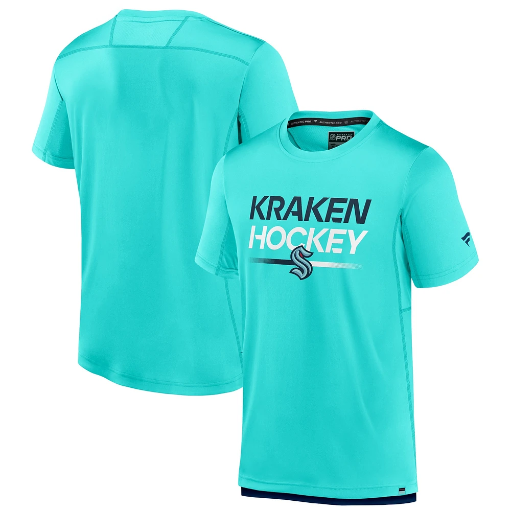 T-shirt fanatiques bleu clair Seattle Kraken Authentic Pro Tech pour hommes