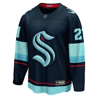 Men's Fanatics Mikey Eyssimont Deep Sea Blue Seattle Kraken Home Breakaway Jersey