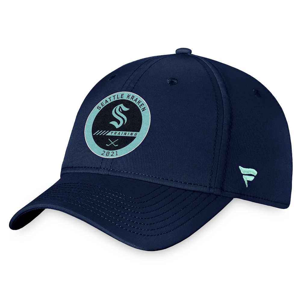 Men's Fanatics Navy Seattle Kraken 2022 Authentic Pro Training Camp Flex Hat