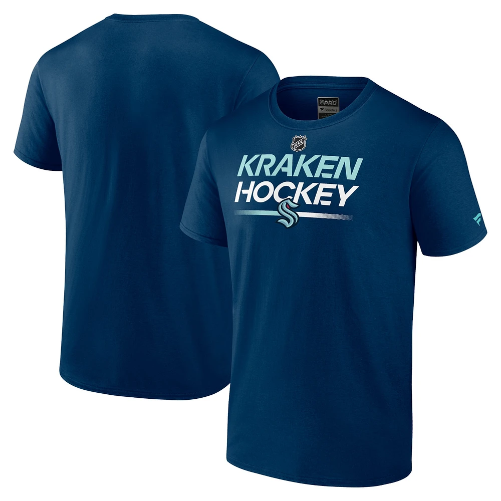 Men's Fanatics  Navy Seattle Kraken Authentic Pro Primary T-Shirt