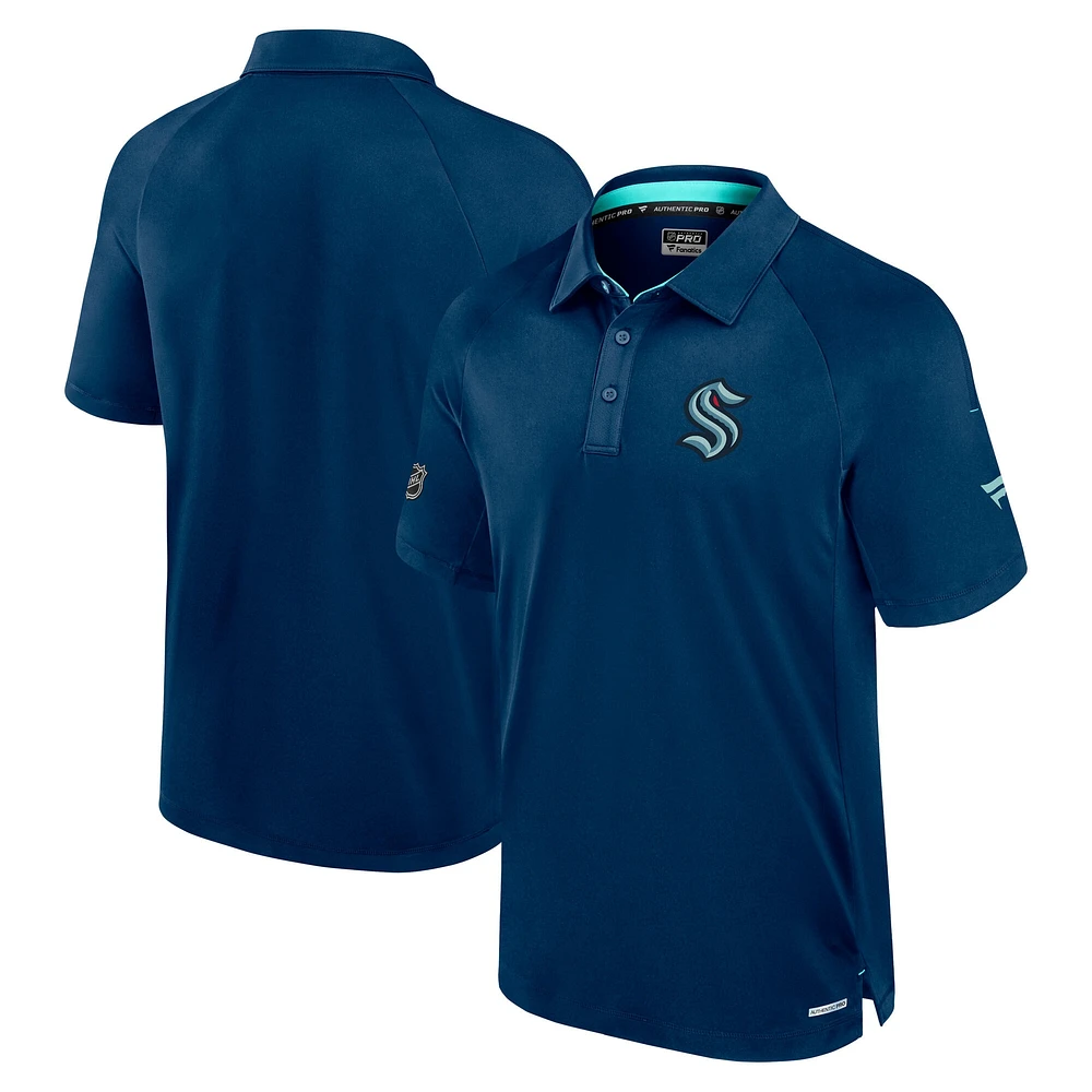 Polo authentique Pro Rink Seattle Kraken bleu marine Fanatics pour homme