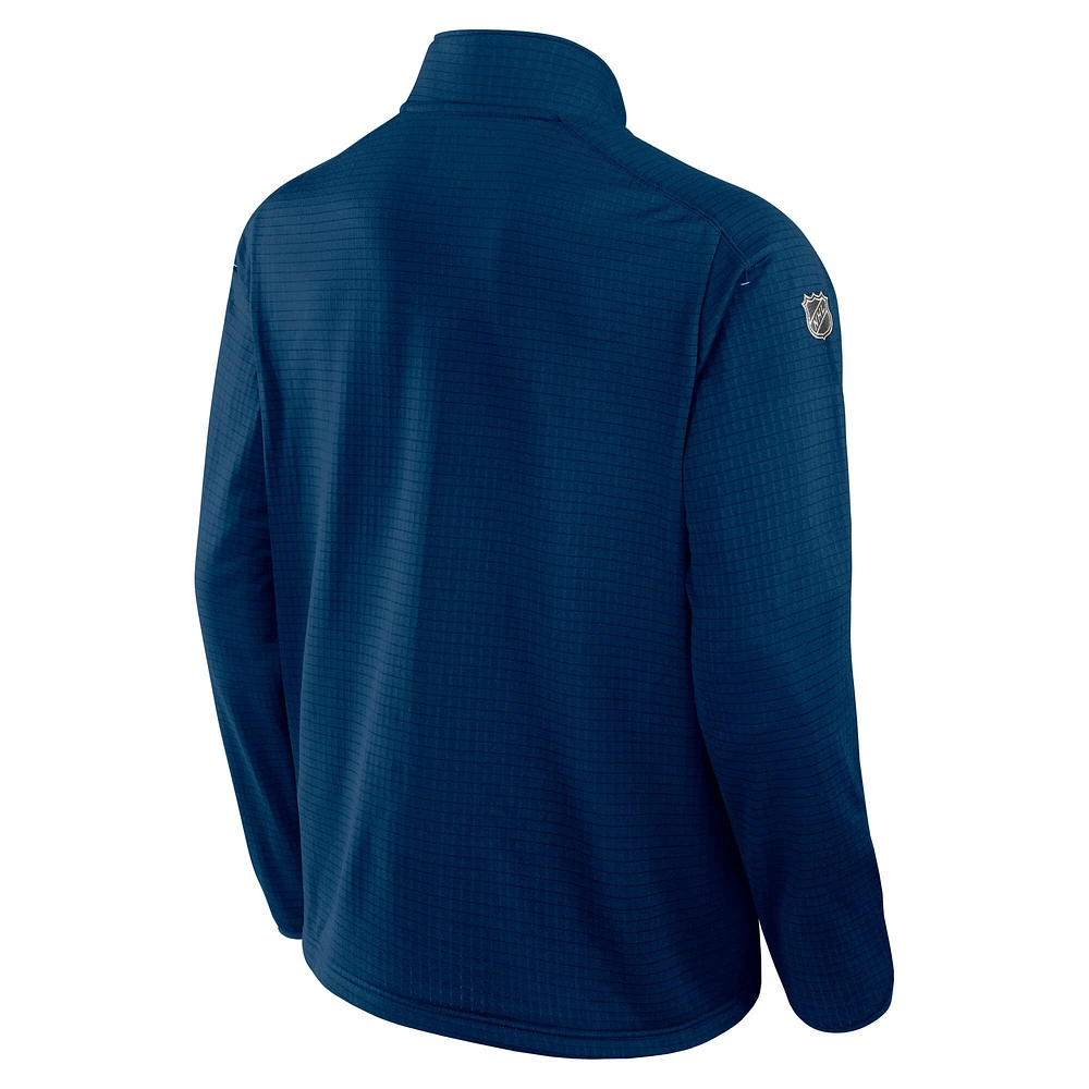 Men's Fanatics  Navy Seattle Kraken Big & Tall Authentic Pro Quarter-Zip Top