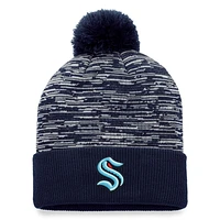 Men's Fanatics Navy Seattle Kraken Defender Cuffed Knit Hat with Pom