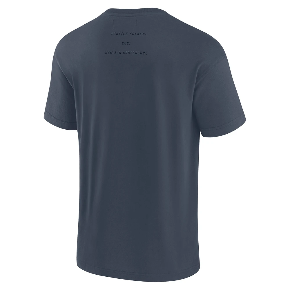 Men's Fanatics Navy Seattle Kraken Elements Weathered Tonal Future Ground T-Shirt