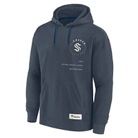 Men's Fanatics Navy Seattle Kraken Future Ground Info Pullover Hoodie