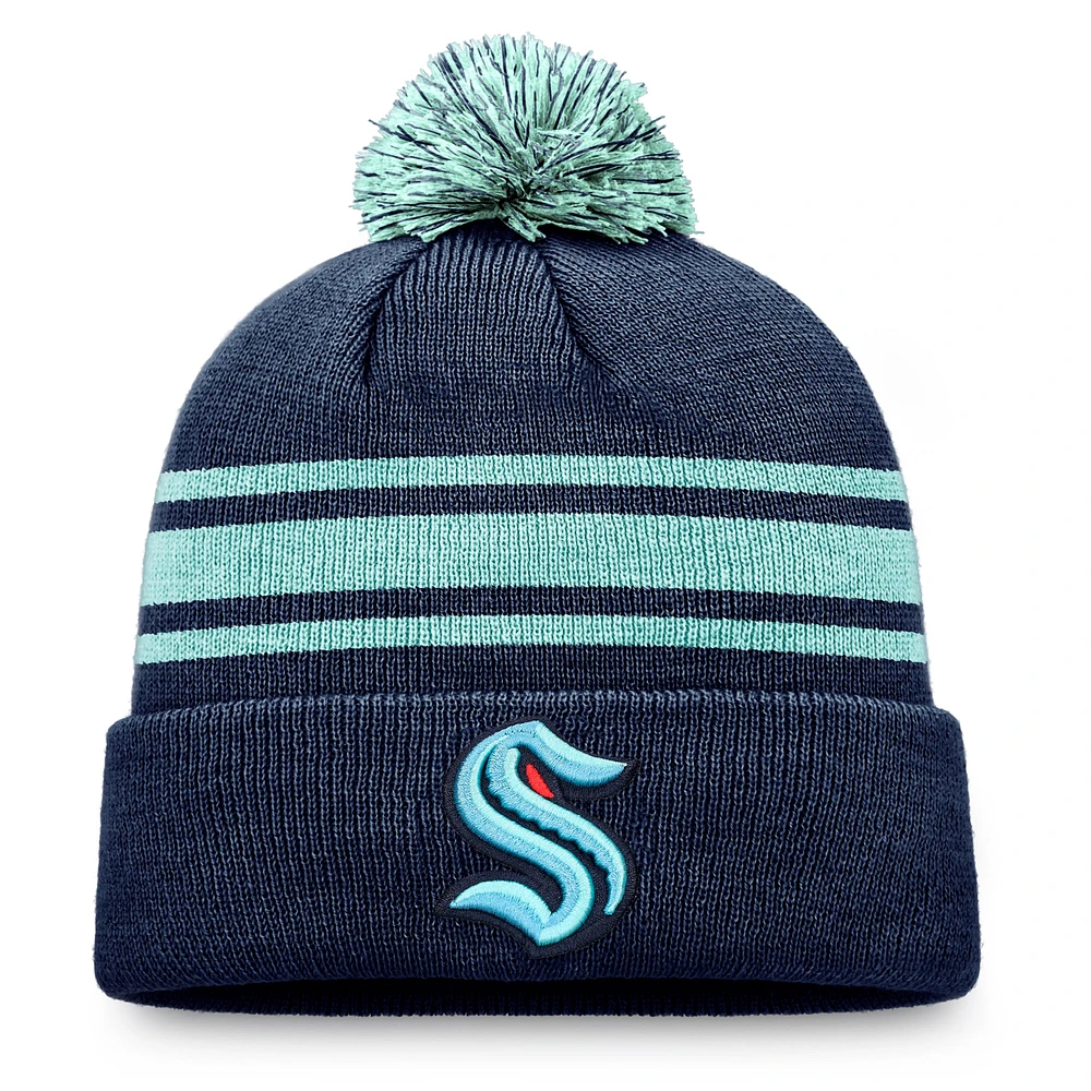 Bonnet en tricot à revers Seattle Kraken Special Edition 2.0 Fanatics pour hommes avec pompon