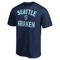 T-shirt Seattle Kraken Victory Arch bleu marine de marque Fanatics pour homme