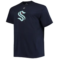 Fanatics pour hommes Philipp Grubauer Deep Sea Blue Seattle Kraken Big & Tall T-shirt avec nom et numéro