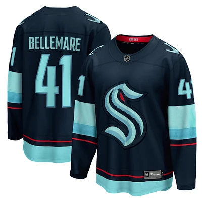 Men's Fanatics Pierre-Edouard Bellemare Deep Sea Blue Seattle Kraken Home Breakaway Player Jersey