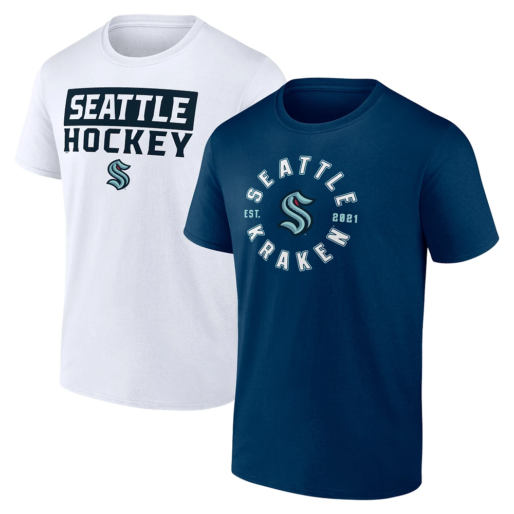 Ensemble de 2 t-shirts Fanatics Seattle Kraken Big & Tall pour hommes