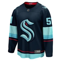 Fanatics pour hommes Shane Wright Deep Sea Blue Seattle Kraken Home Breakaway Player Maillot