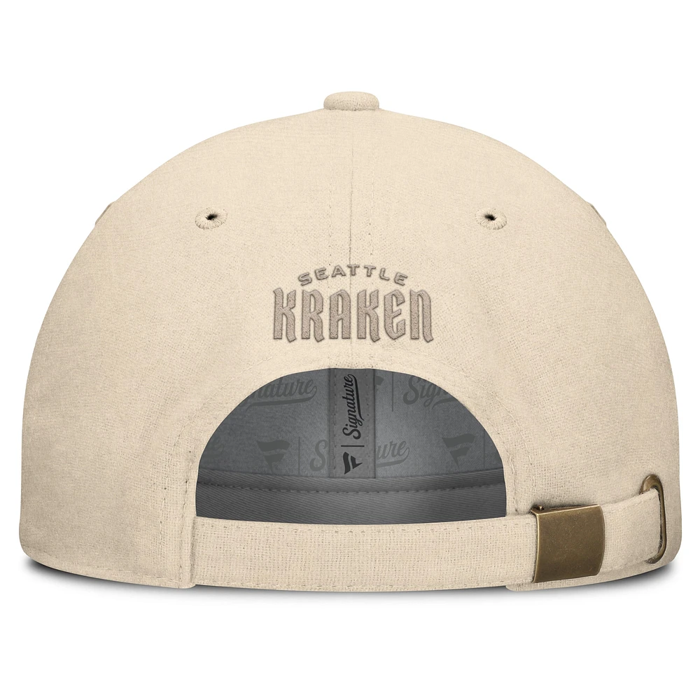 Casquette ajustable en toile pour homme Fanatics Tan Seattle Kraken Front Office