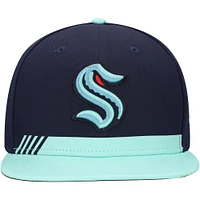 Men's Fanatics True Navy Seattle Kraken Pro Locker Room Snapback Hat