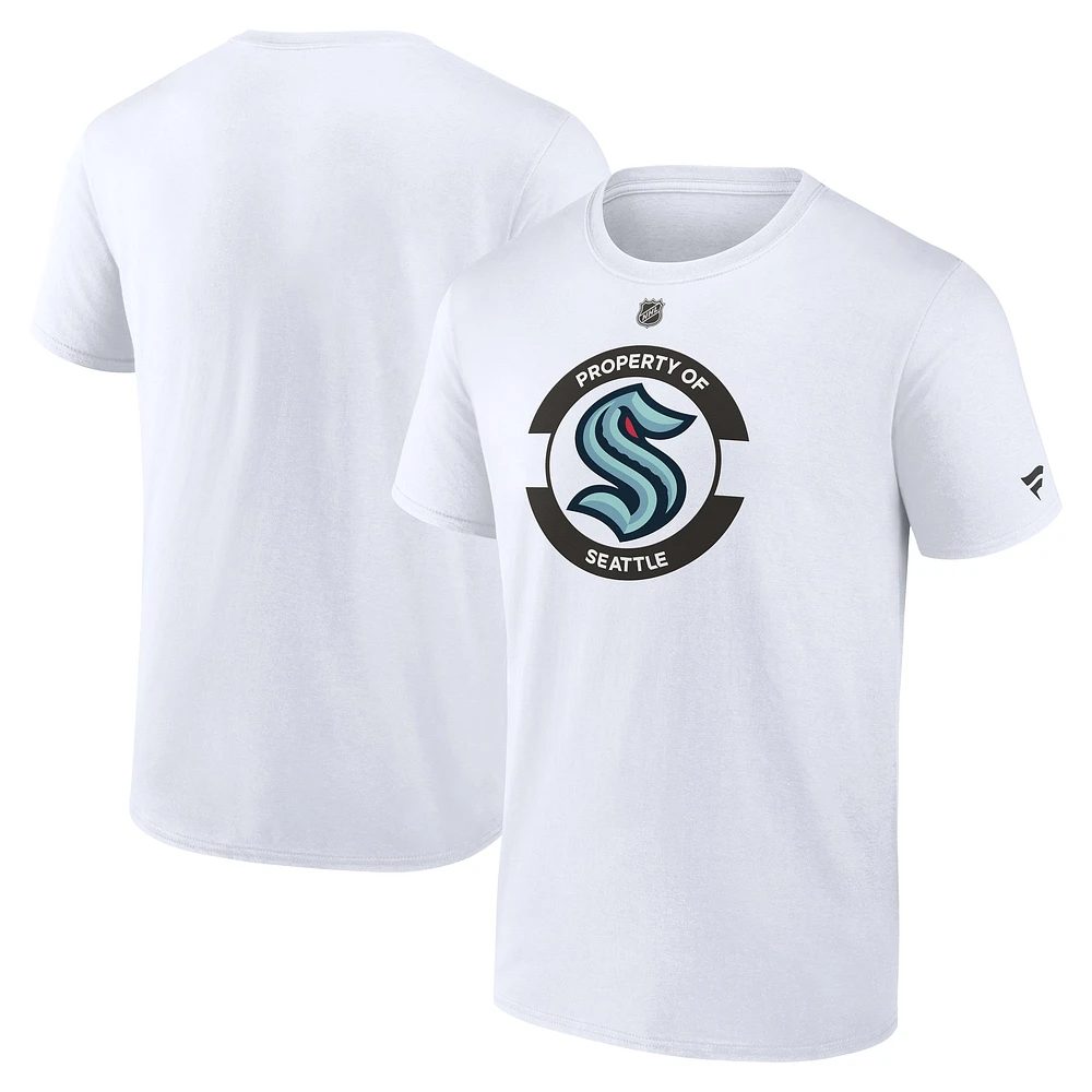 T-shirt secondaire authentique Pro Core Seattle Kraken blanc Fanatics pour hommes