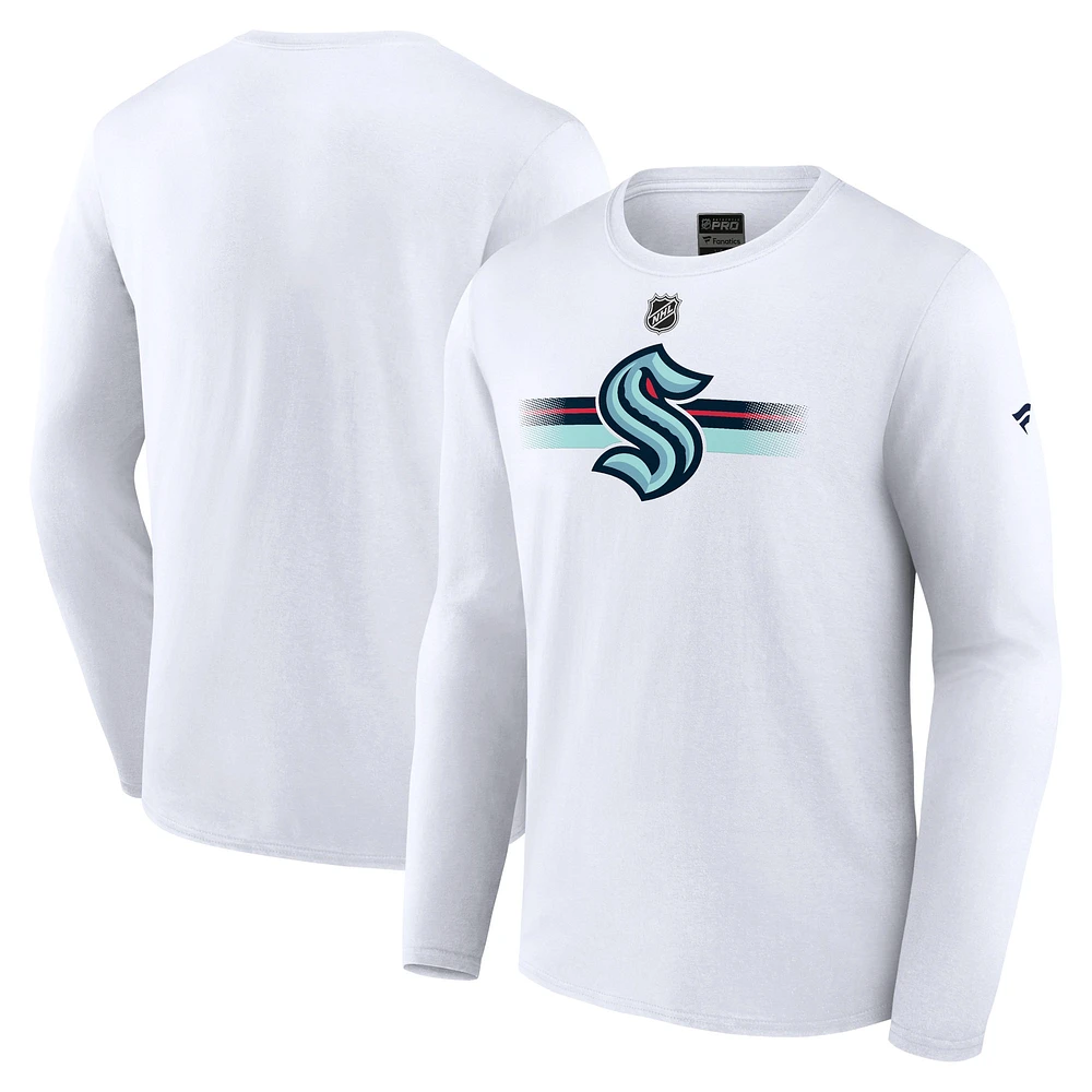 Men's Fanatics  White Seattle Kraken Authentic Pro Secondary Long Sleeve T-Shirt