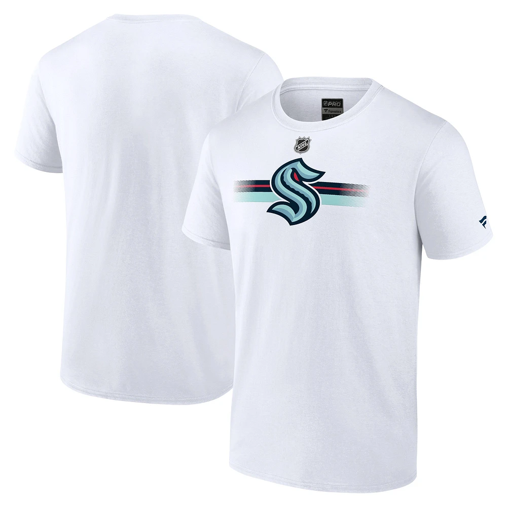 T-shirt secondaire Fanatics blanc Seattle Kraken Authentic Pro pour hommes