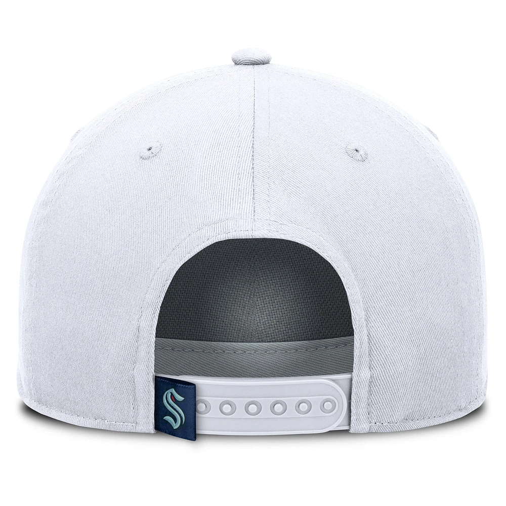 Men's Fanatics White Seattle Kraken Rope A-Frame Adjustable Hat