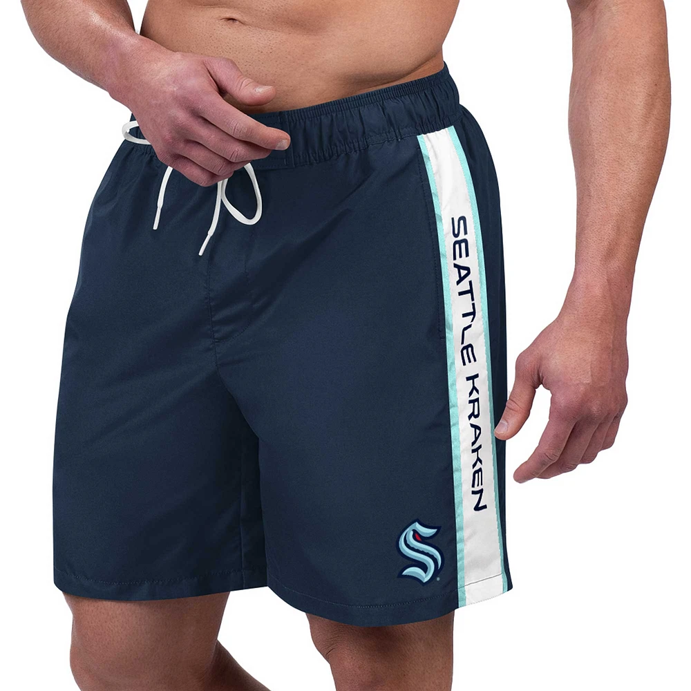 Men's G-III Sports by Carl Banks Deep Sea Blue Seattle Kraken Streamline Volley Swim Trunks