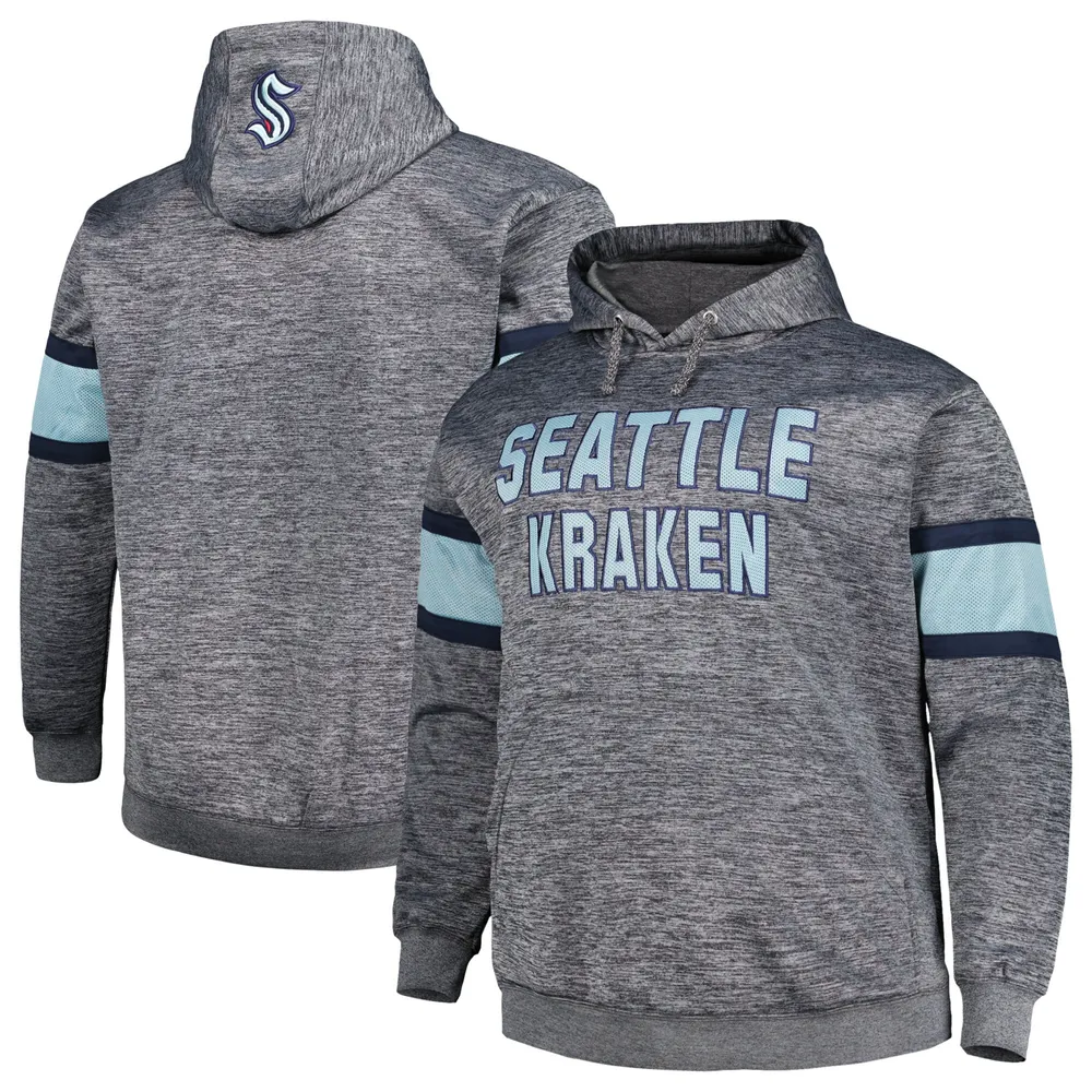 Seattle Kraken Mitchell & Ness Head Coach Pullover Hoodie - Deep Sea  Blue/Heather Gray