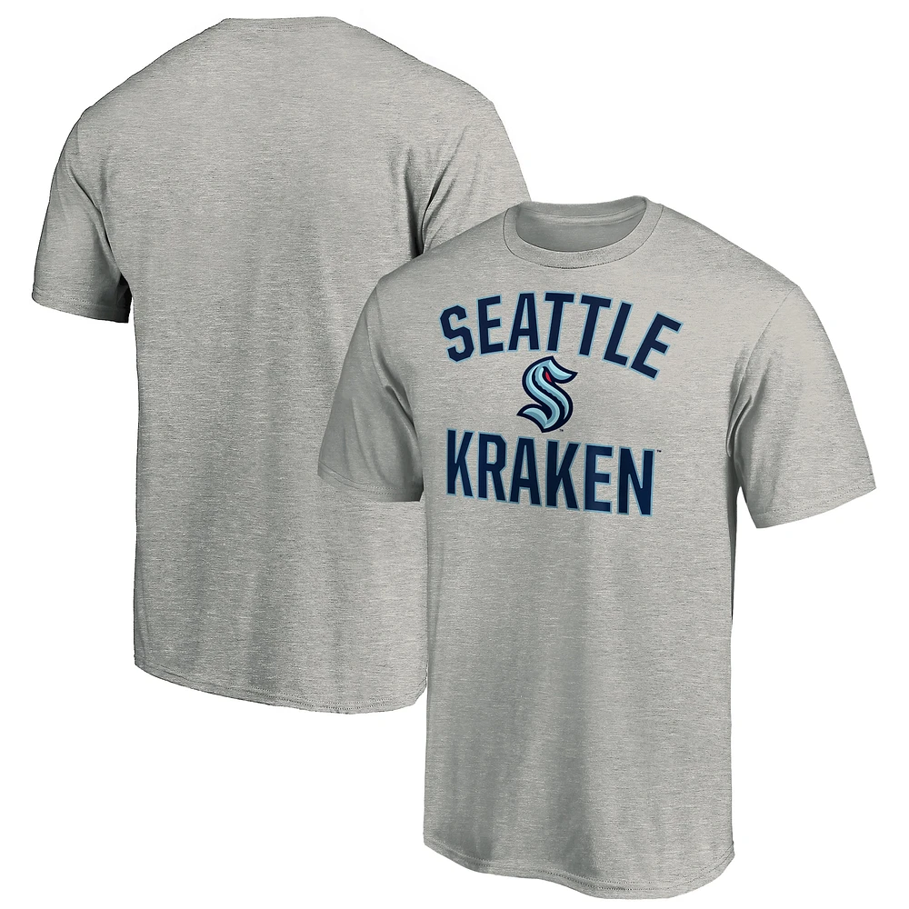 T-shirt gris chiné pour homme Seattle Kraken Victory Arch