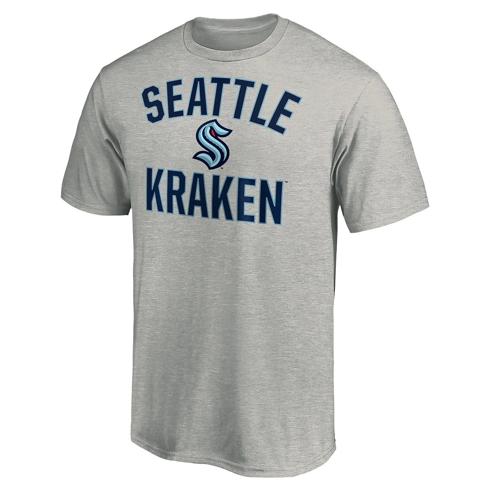 T-shirt gris chiné pour homme Seattle Kraken Victory Arch