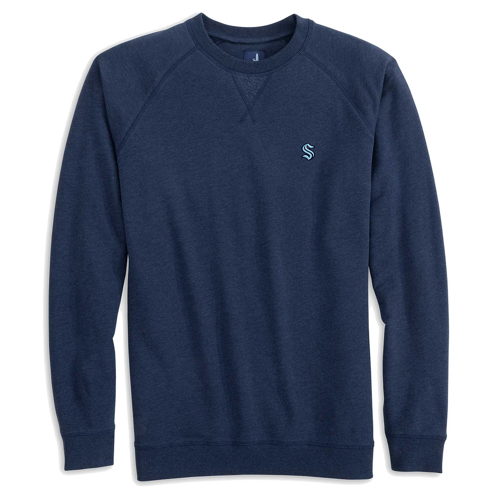 Men's johnnie-O Deep Sea Blue Seattle Kraken Freeman Tri-Blend Raglan Pullover Sweatshirt