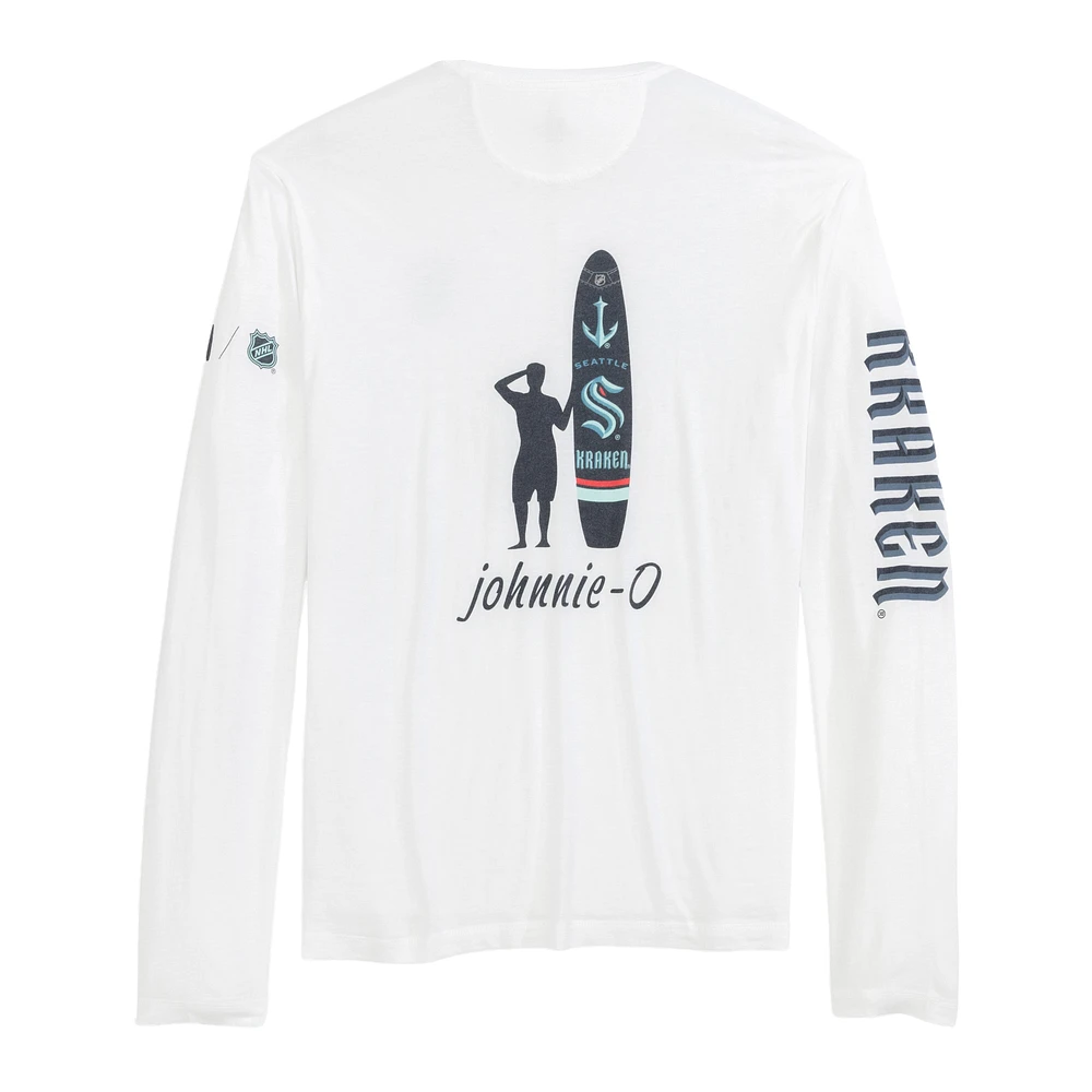 T-shirt à manches longues pour homme johnnie-O White Seattle Kraken Adam