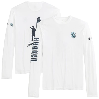 T-shirt à manches longues pour homme johnnie-O White Seattle Kraken Adam