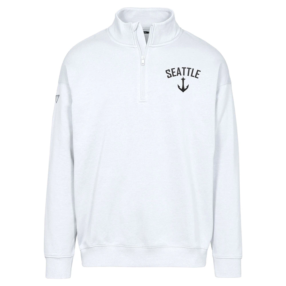 Men's Levelwear  White Seattle Kraken Murray City Capsule Quarter-Zip Sweatshirt
