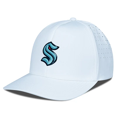 Casquette blanche Seattle Kraken Zeta Insignia Core Flex pour homme de Levelwear