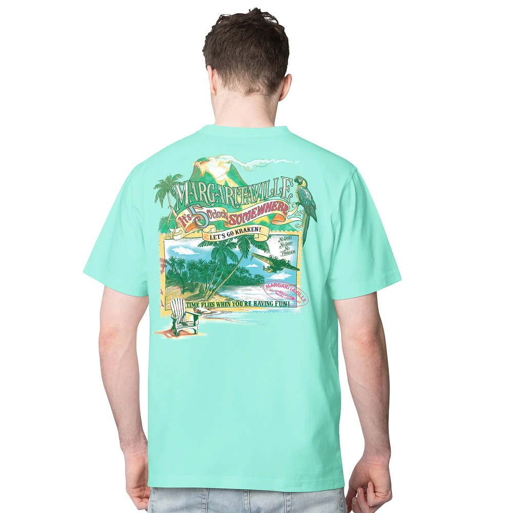 Men's Margaritaville  Light Blue Seattle Kraken Time Flies T-Shirt