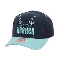 Men's Mitchell & Ness  Black Seattle Kraken All In 2.0 Pro Crown Adjustable Hat
