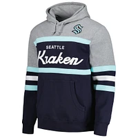 Sweat à capuche Mitchell & Ness Deep Sea bleu/gris Seattle Kraken Head Coach pour hommes