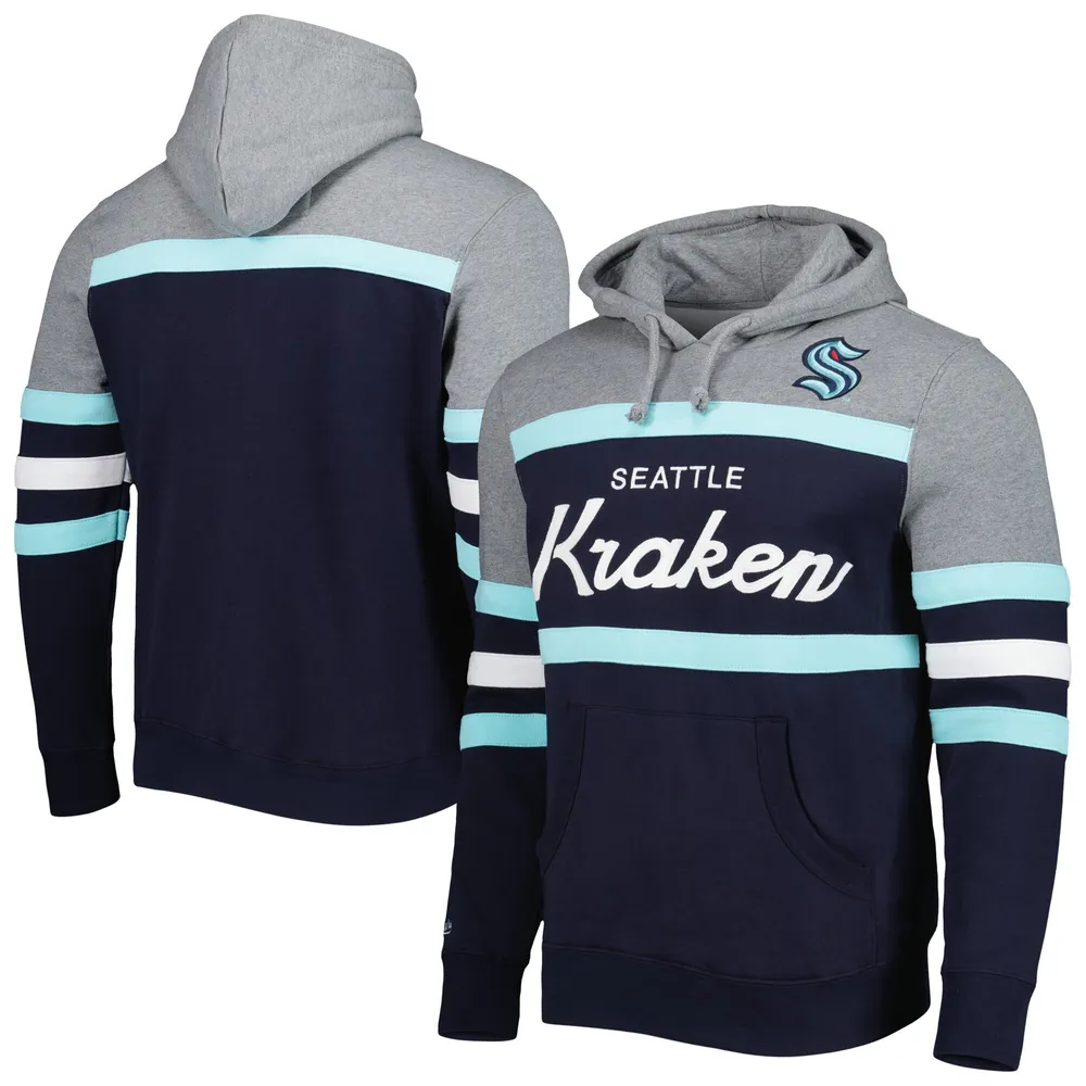 Seattle Kraken Hoodie Fanatics Big Logo Fleece Lined Sweatshirt Mens Medium