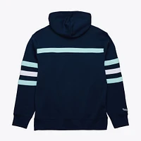 Sweat à capuche pour homme Mitchell & Ness Deep Sea Blue avec slogan de l'entraîneur-chef du Seattle Kraken