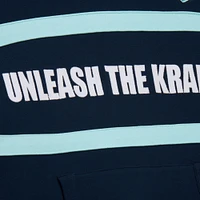 Sweat à capuche pour homme Mitchell & Ness Deep Sea Blue avec slogan de l'entraîneur-chef du Seattle Kraken