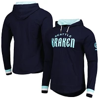 T-shirt à capuche manches longues pour hommes Mitchell & Ness Deep Sea Blue Seattle Kraken Legendary Slub