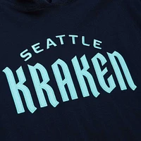 T-shirt à capuche manches longues pour hommes Mitchell & Ness Deep Sea Blue Seattle Kraken Legendary Slub