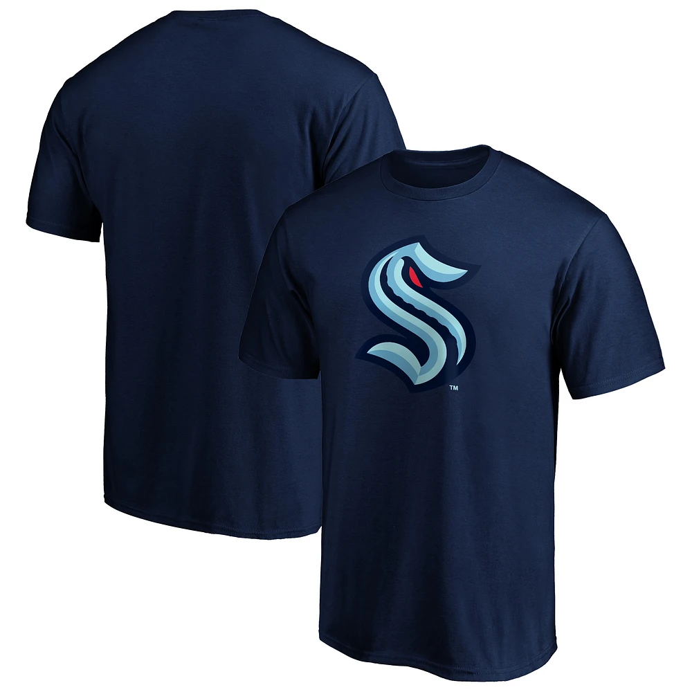 T-shirt bleu marine avec logo principal du Seattle Kraken pour homme